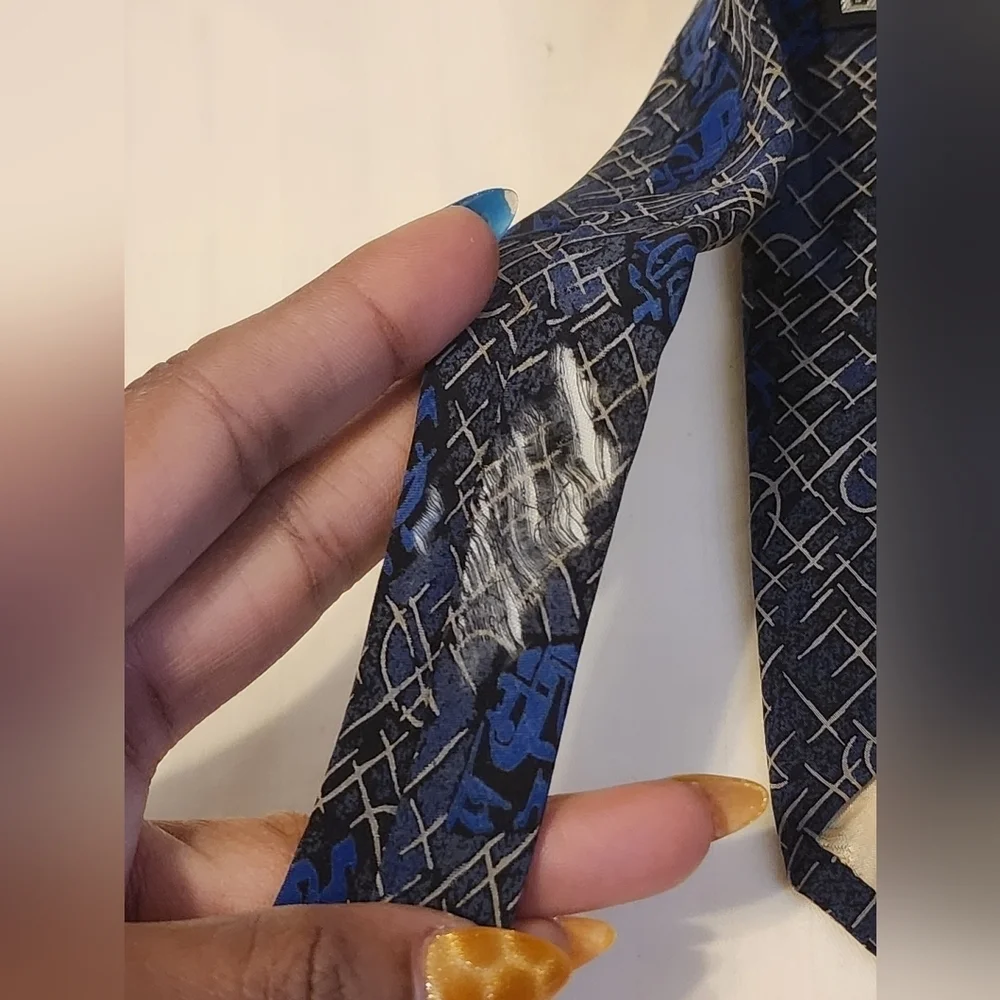 Fumagalli's 100% Silk Blue and Black Men's Tie